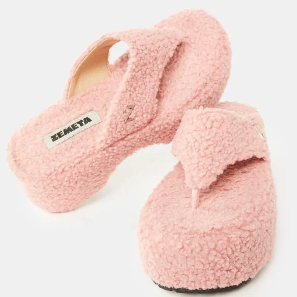 ZEMETA Platform pink motor thong sandal flip flop size 10 women’s new w/out box